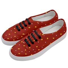 Red Yellow Love Heart Valentine Women s Classic Low Top Sneakers