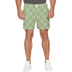 Discreet Green Plaids Men s Runner Shorts by ConteMonfrey