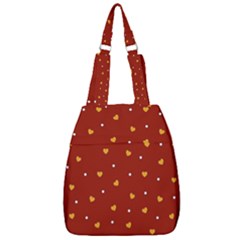 Red Yellow Love Heart Valentine Center Zip Backpack by Ravend