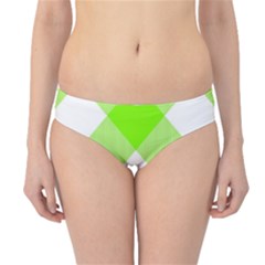 Neon Green And White Plaids Hipster Bikini Bottoms by ConteMonfrey