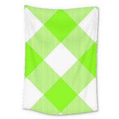 Neon Green And White Plaids Large Tapestry by ConteMonfrey