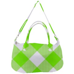 Neon Green And White Plaids Removal Strap Handbag by ConteMonfrey