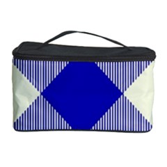 Blue And White Diagonal Plaids Cosmetic Storage by ConteMonfrey