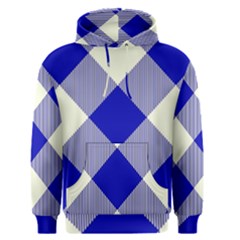 Blue And White Diagonal Plaids Men s Core Hoodie by ConteMonfrey