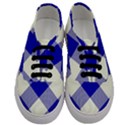 Blue and white diagonal plaids Men s Classic Low Top Sneakers View1