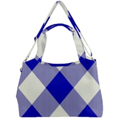 Blue And White Diagonal Plaids Double Compartment Shoulder Bag by ConteMonfrey