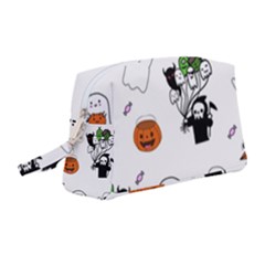 Halloween Jack O Lantern Vector Wristlet Pouch Bag (medium)