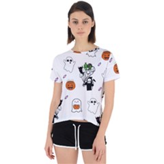 Halloween Jack O Lantern Vector Open Back Sport Tee