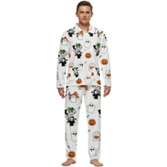 Halloween Jack O Lantern Vector Men s Long Sleeve Velvet Pocket Pajamas Set by Ravend