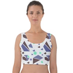 Seamless Pattern Geometric Texture Velvet Crop Top