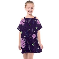 Monstera Leaves Plant Tropical Nature Kids  One Piece Chiffon Dress