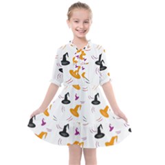 Witch Hat Witch Magic Halloween Kids  All Frills Chiffon Dress