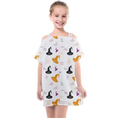 Witch Hat Witch Magic Halloween Kids  One Piece Chiffon Dress