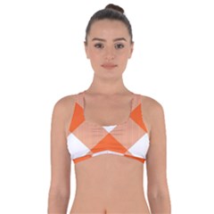 Orange And White Diagonal Plaids Got No Strings Sports Bra by ConteMonfrey