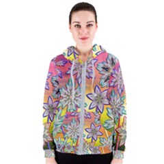 Flower Nature Garden Bloom Flora Women s Zipper Hoodie by Ravend