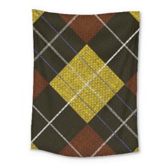 Modern Yellow Golden Plaid Medium Tapestry by ConteMonfrey