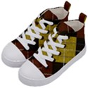 Modern Yellow golden Plaid Kids  Mid-Top Canvas Sneakers View2