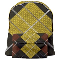 Modern Yellow golden Plaid Giant Full Print Backpack