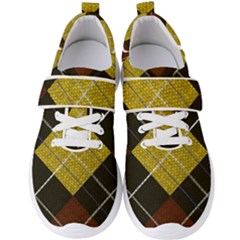 Modern Yellow Golden Plaid Men s Velcro Strap Shoes by ConteMonfrey