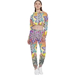 Flower Nature Garden Bloom Flora Cropped Zip Up Lounge Set