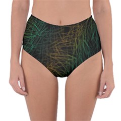 Background Pattern Texture Design Reversible High-waist Bikini Bottoms