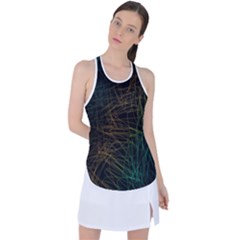 Background Pattern Texture Design Racer Back Mesh Tank Top