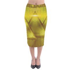 Hieroglyphic Egypt Egyptian Velvet Midi Pencil Skirt by Ravend