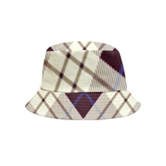 Blue, Purple And White Diagonal Plaids Bucket Hat (kids) by ConteMonfrey