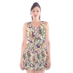 Wallpaper Floral Pattern Scoop Neck Skater Dress