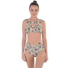 Wallpaper Floral Pattern Bandaged Up Bikini Set 