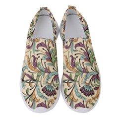 Wallpaper Floral Pattern Women s Slip On Sneakers