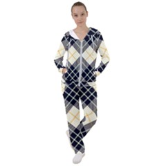 Black, Yellow And White Diagonal Plaids Women s Tracksuit by ConteMonfrey