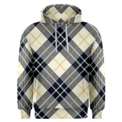 Black, Yellow And White Diagonal Plaids Men s Overhead Hoodie by ConteMonfrey