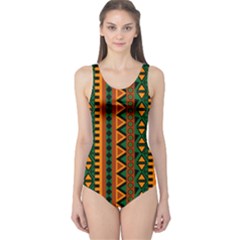 African Pattern Texture One Piece Swimsuit