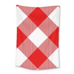 Red And White Diagonal Plaids Small Tapestry by ConteMonfrey