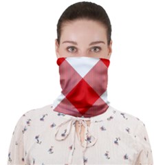 Red And White Diagonal Plaids Face Covering Bandana (adult) by ConteMonfrey