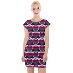 Background Geometric Pattern Orb Pattern Cap Sleeve Bodycon Dress