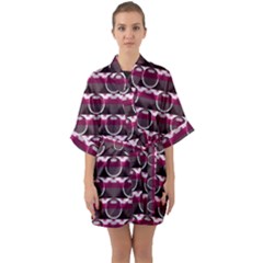 Background Geometric Pattern Orb Pattern Half Sleeve Satin Kimono 