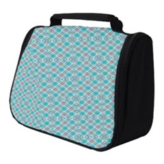 Diagonal Turquoise Plaids Full Print Travel Pouch (small) by ConteMonfrey