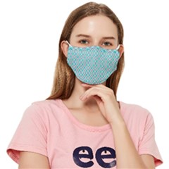 Diagonal Turquoise Plaids Fitted Cloth Face Mask (adult) by ConteMonfrey