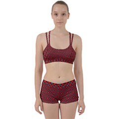 Red Diagonal Plaids Perfect Fit Gym Set by ConteMonfrey