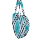 Ice blue diagonal plaids Giant Heart Shaped Tote View3