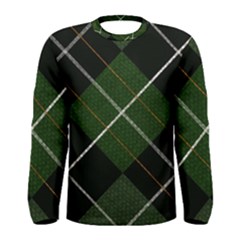 Modern Green Plaid Men s Long Sleeve Tee by ConteMonfrey