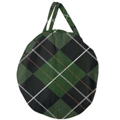 Modern Green Plaid Giant Round Zipper Tote by ConteMonfrey