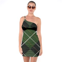 Modern Green Plaid One Soulder Bodycon Dress by ConteMonfrey