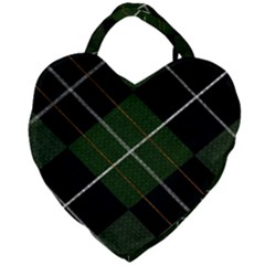 Modern Green Plaid Giant Heart Shaped Tote by ConteMonfrey