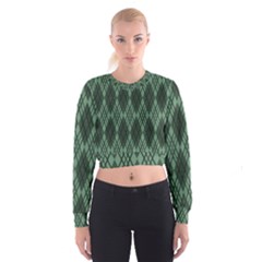 Dark Green Multi Colors Plaid  Cropped Sweatshirt by ConteMonfrey