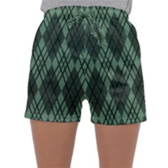 Dark Green Multi Colors Plaid  Sleepwear Shorts by ConteMonfrey