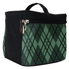 Dark Green Multi Colors Plaid  Make Up Travel Bag (small) by ConteMonfrey