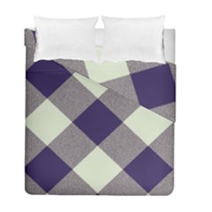 Dark Blue And White Diagonal Plaids Duvet Cover Double Side (full/ Double Size) by ConteMonfrey